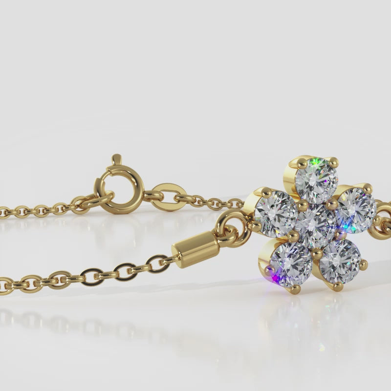 The Livara Bloom - Diamond Flower Bracelet