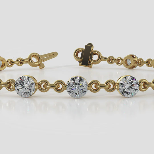The Elvara - Prong-Set Chain-Link Diamond Bracelet