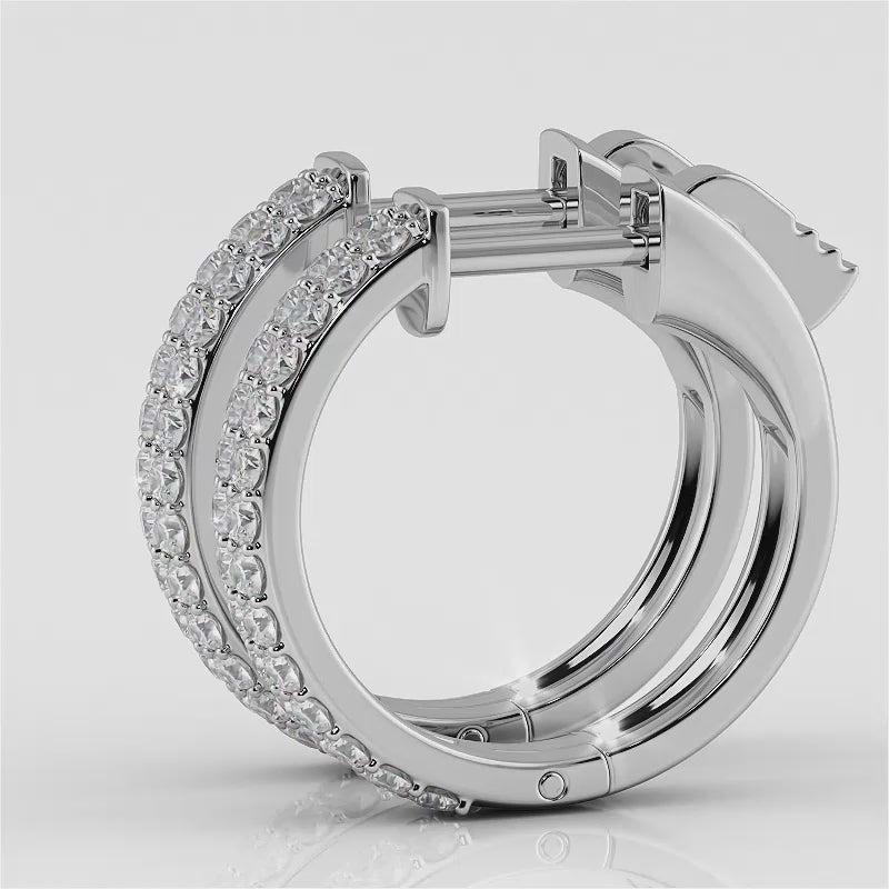 The Fyrraine Hoops - Diamond Huggie Hoops