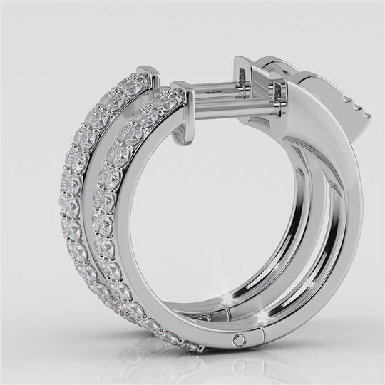 The Fyrraine Hoops - Diamond Huggie Hoops