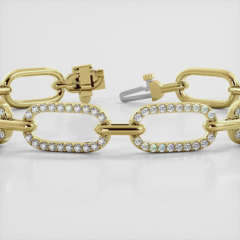 The Astrid - Pavé Open Oval Link Diamond Bracelet