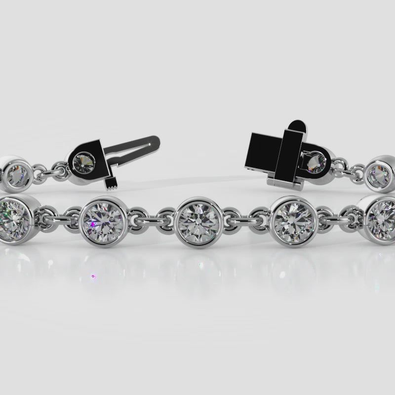 The Sólhild - Bezel-Set Chain-Link Diamond Bracelet