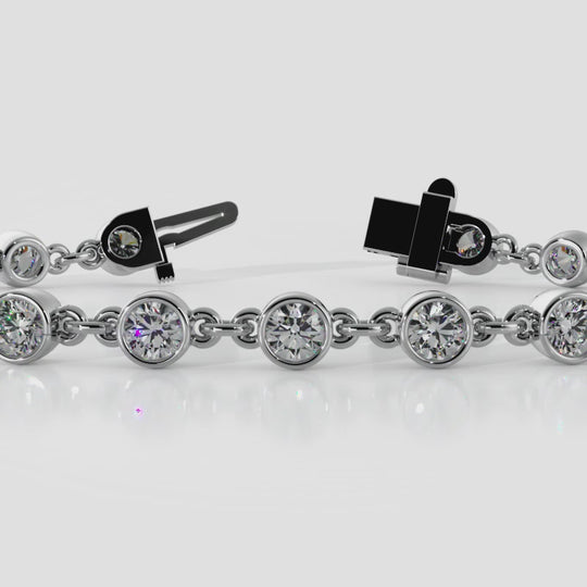 The Sólhild - Bezel-Set Chain-Link Diamond Bracelet